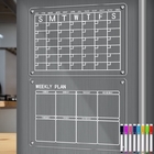 La fabbrica direttamente ha personalizzato il chiaro frigorifero che acrilico del calendario quotidiano settimanale mensile del pianificatore asciutti magnetici cancellano il bordo