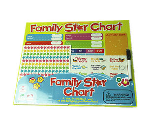 Grafico magnetico del frigorifero per cancellare a secco con compiti Magnetico grafico di ricompensa per bambini con disegno personalizzato