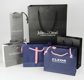 Borsa di carta pieghevole rivestita su misura per regalo di lusso Borsa da shopping in carta con maniglia a corda