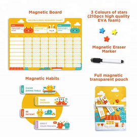 Grafico di ricompensa per bambini con stelle magnetiche e suggerimenti di attività
