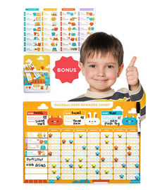 Grafico di ricompensa per bambini con stelle magnetiche e suggerimenti di attività