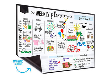 4C Stampa Magnetica Tavola di cancellazione a secco Magnetica Pianificatore, To Do List, Note, To Buy List, Grocery List