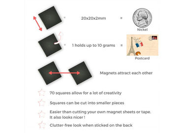 Magneti flessibili del frigorifero dell'immagine di spessore dei quadrati 2mm