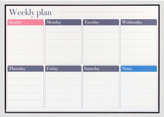 Calendario Promozionale Magnetico Mensile Cancellabile a Secco PET Superficie 17x12" Lista della Spesa Magnetica per Frigorifero