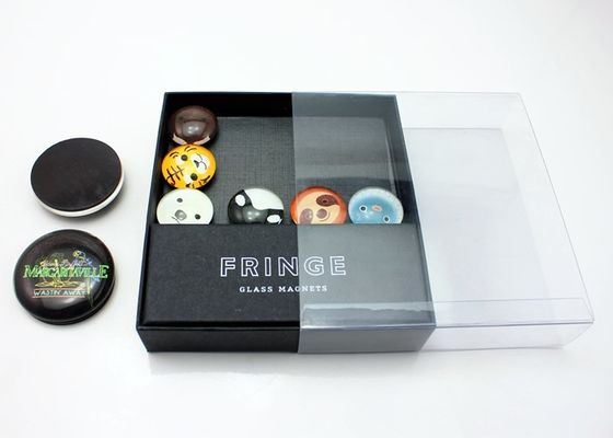 25mm 40mm 50mm Stampa fotografica su misura Magnete di cristallo di vetro con confezione in scatola regalo