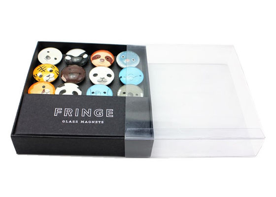 25mm 40mm 50mm Stampa fotografica su misura Magnete di cristallo di vetro con confezione in scatola regalo