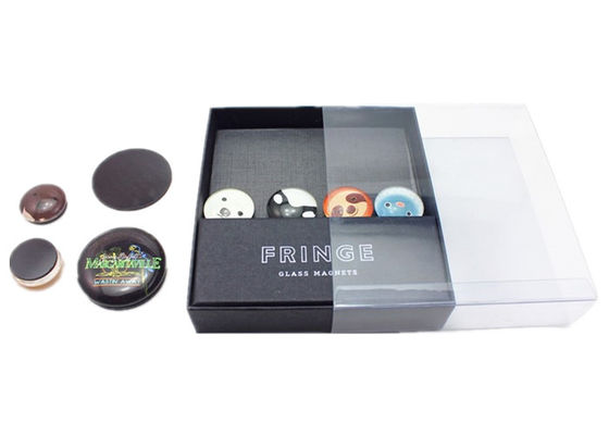 25mm 40mm 50mm Stampa fotografica su misura Magnete di cristallo di vetro con confezione in scatola regalo
