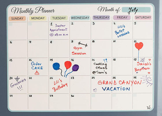 Calendario Magnetico da Frigo, Pianificatore Settimanale e Mensile Magnetico Cancellabile a Secco con Superficie Resistente alle Macchie per Scrittura e Cancellazione Facili