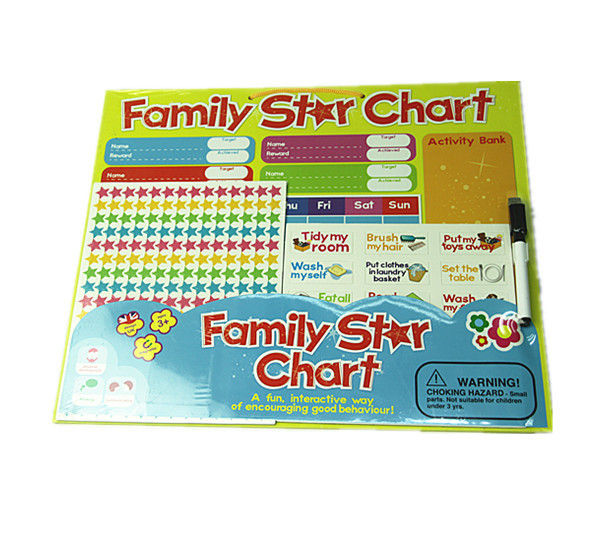 Grafico magnetico del frigorifero per cancellare a secco con compiti Magnetico grafico di ricompensa per bambini con disegno personalizzato