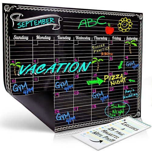 16' x 11,75' Magnetico Calendario frigorifero Magnetico Cancellare a secco Calendario murario frigorifero Memorandum Pad
